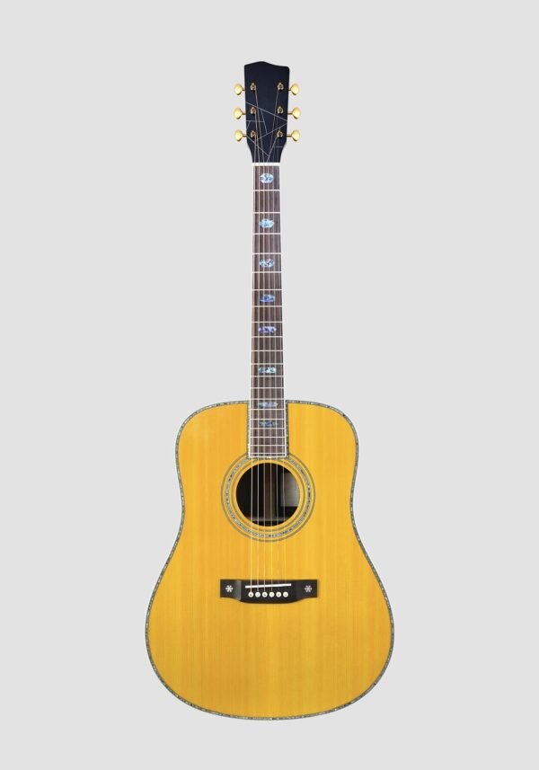 A high – end 41 – inch folk guitar with solid spruce top
