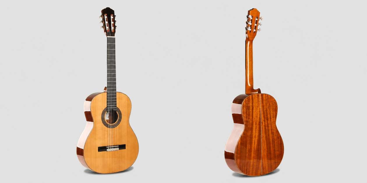 Front and back views of a classical guitar OEM sample