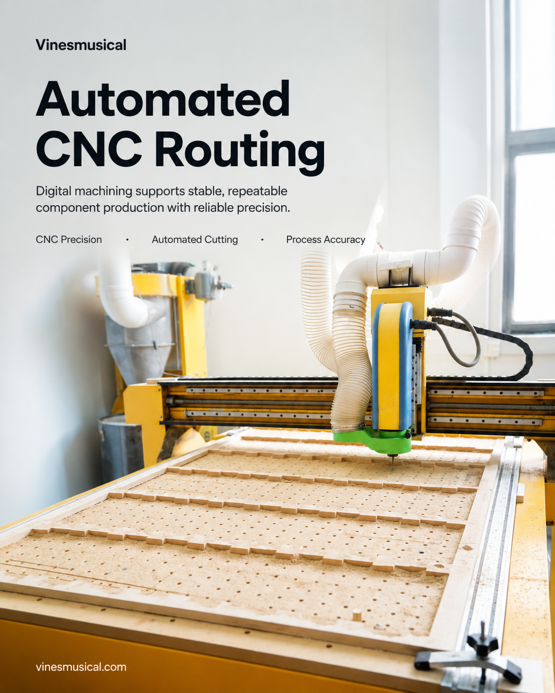 Markenvisualisierung: CNC-Bearbeitung. Die Maschine allein bestimmt nicht den fertigen Klang.