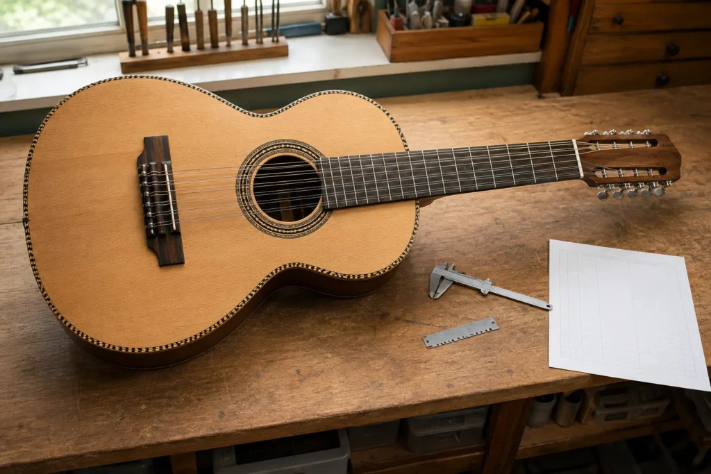 Illustrative bajo quinto sample prepared for wholesale inspection