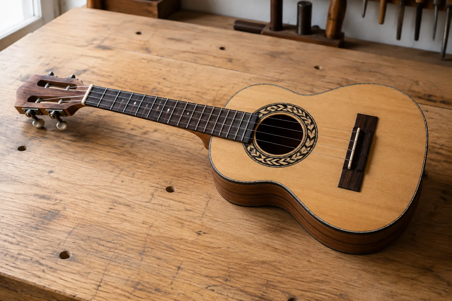 Ilustración de un cavaquinho de estilo brasileño para planificar un producto