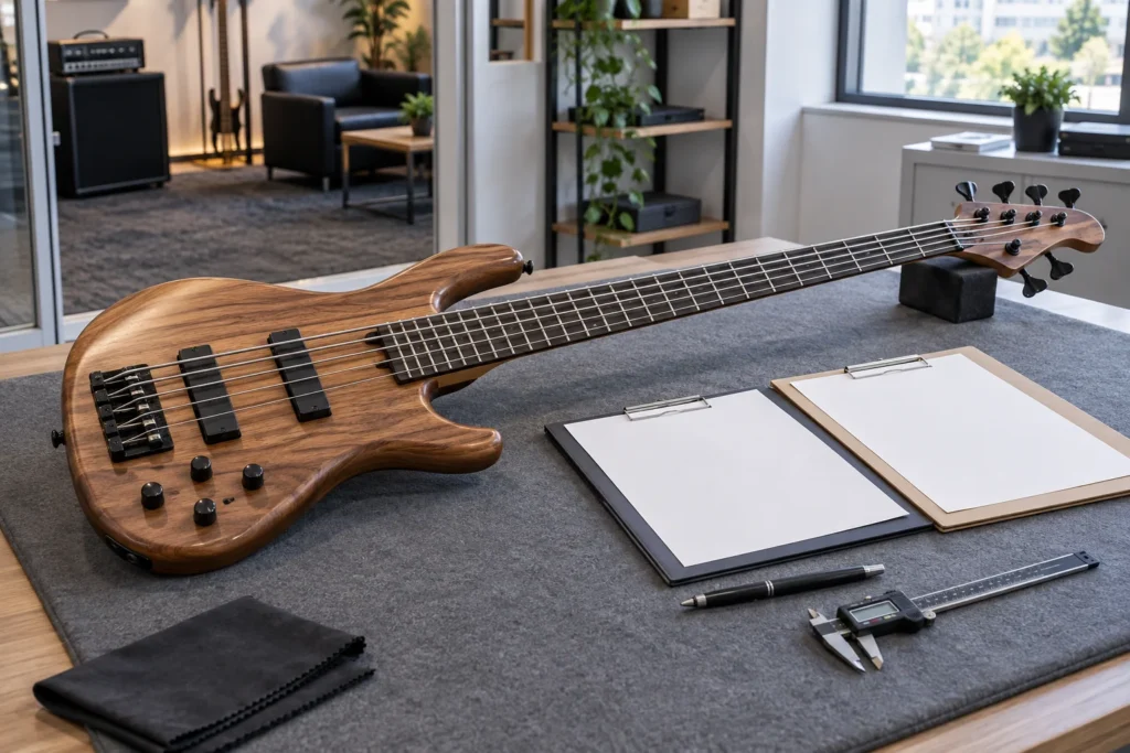 Illustrative electric bass OEM quotation and specification comparison