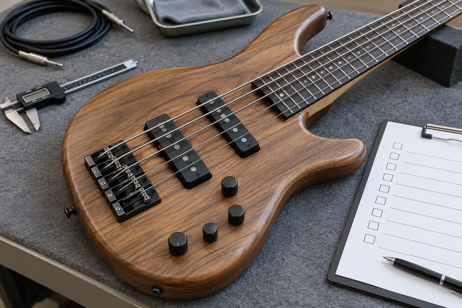 Illustrative electric bass specification and electronics review