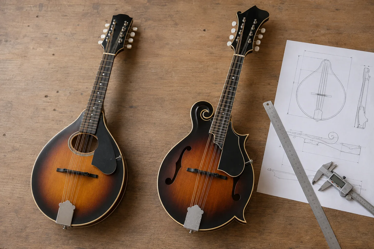 Mandolin body outline and specification review before sampling