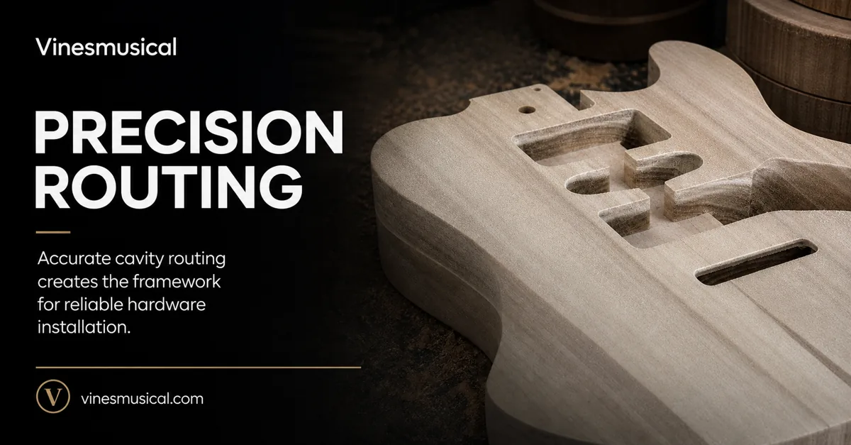 Vinesmusical visual showing routed electric guitar body cavities