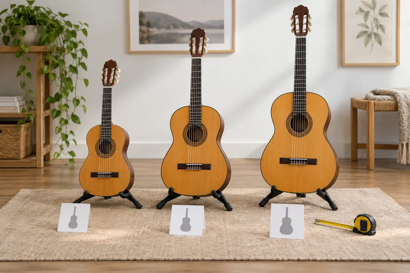 Illustrative guitar size and model matrix for an education program